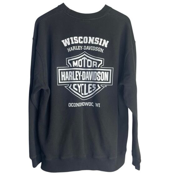 Harley-Davidson Milwaukee, USA Black Crewneck Graphic Sweatshirt Extra Large - Picture 3 of 3